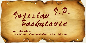Vojislav Paskulović vizit kartica